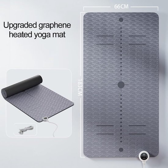 Verwarmde Yogamat - Oefenmat Fitness - Comfortabel Trainen - Instelbare Temperatuur - 183x68 cm - Paars — afbeelding 2