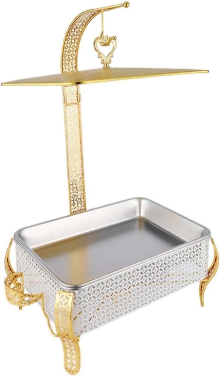 Buffet Voedselwarmer - Chafing Dish - Eten Warm Houden - Hangend Deksel - 55 Liter - Wit