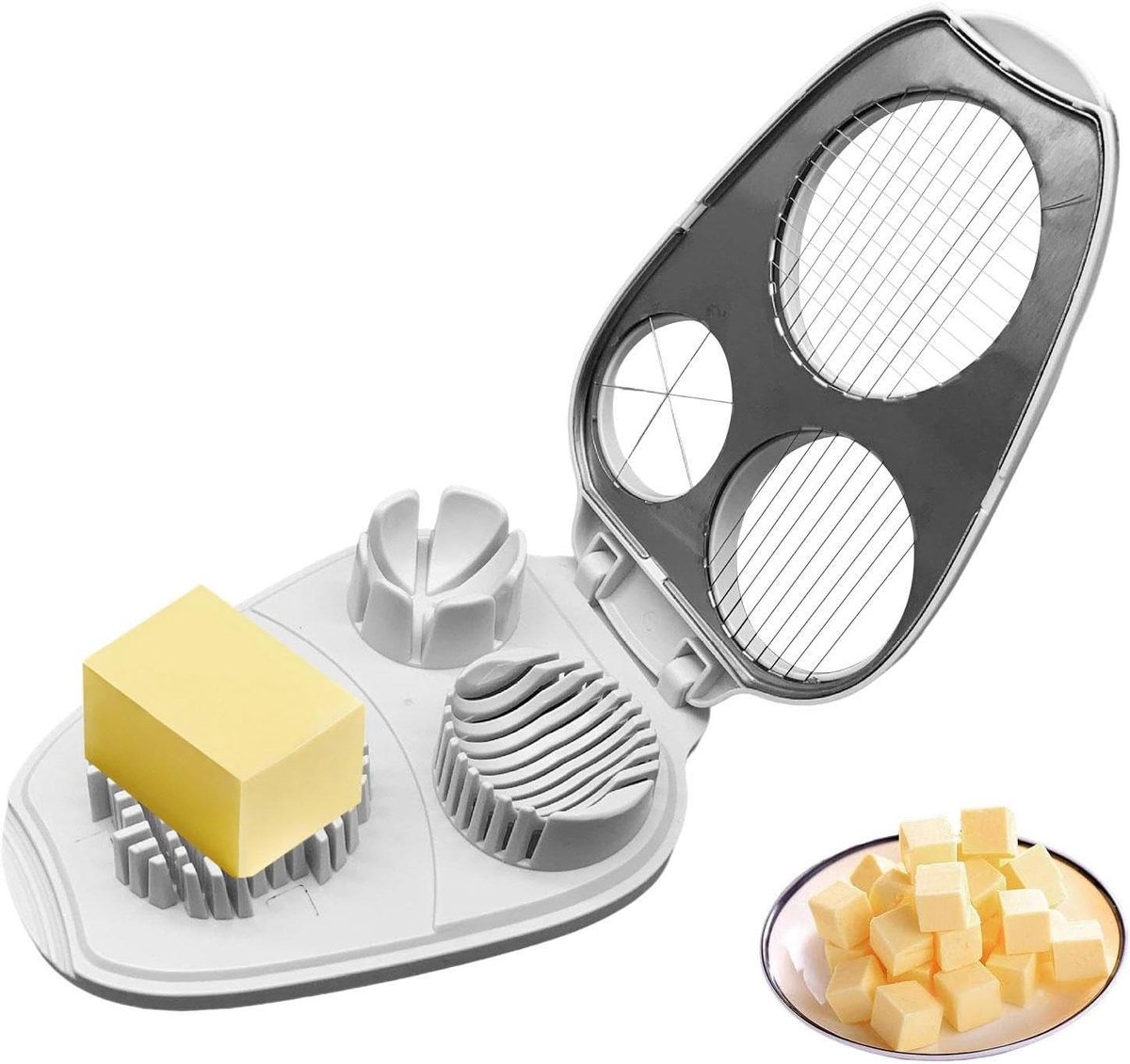 Eiersnijder 3-in-1 - Keuken Gadget - Snel Eieren Snijden - Roestvrij Staal - 250 Gram