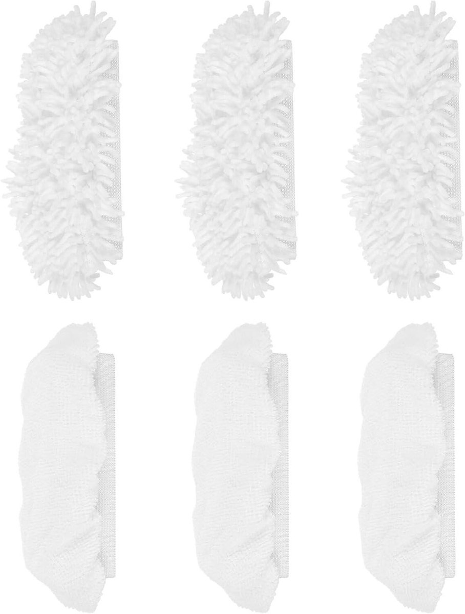 Microvezel Hoezen - Vervangpads Stoomreiniger - Efficiënt Schoonmaken - Meervoudig Gebruik - 6 Stuks - Wit