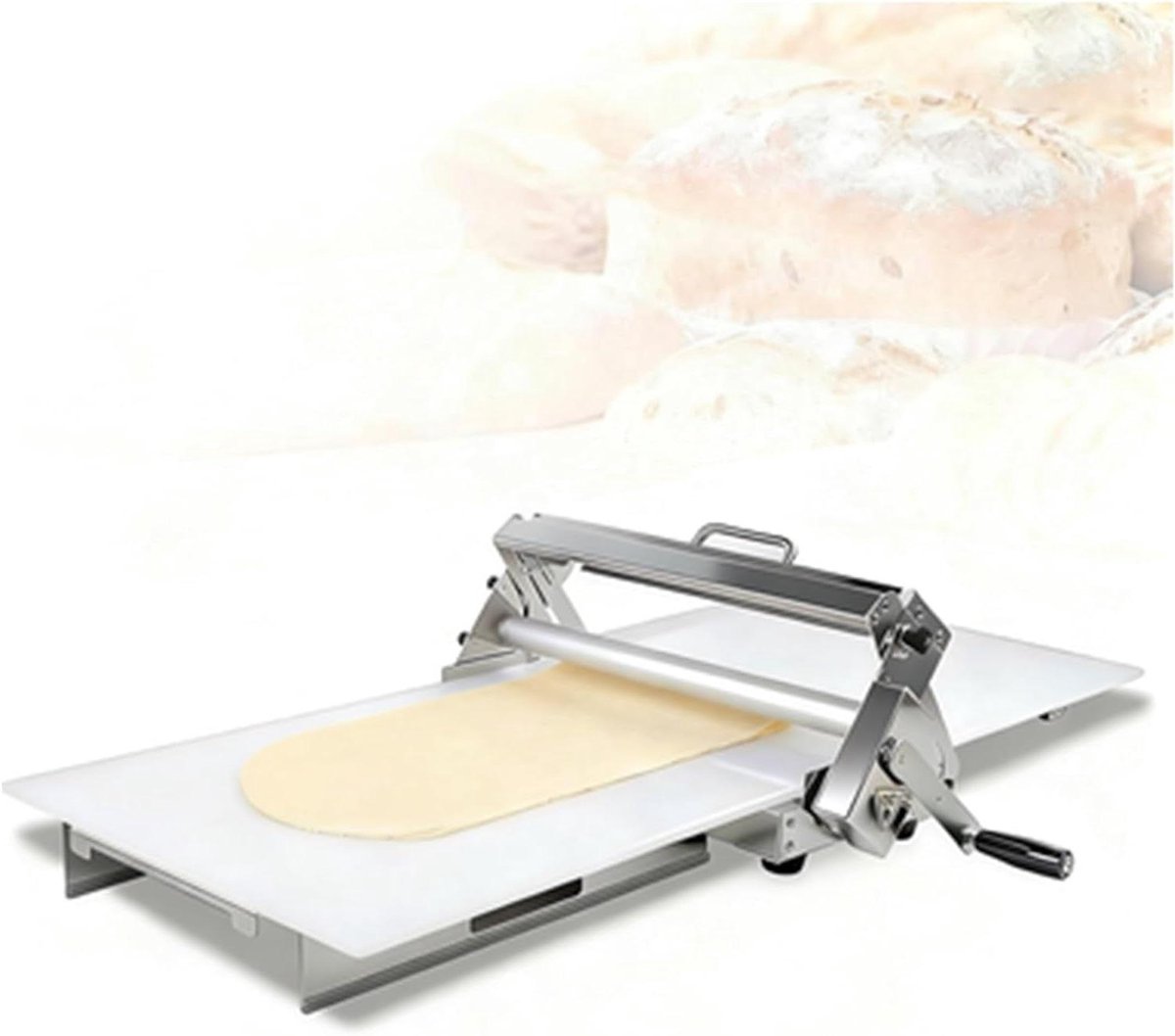 Handmatige Deegmachine - Deeg Lamineerder - Deeg Rollen - 55 Diktestanden - 83 x 48 cm - Zilver
