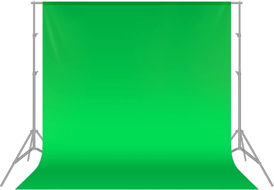 Groen decoratiedoek op statief, 6x9 ft, voor fotostudio.