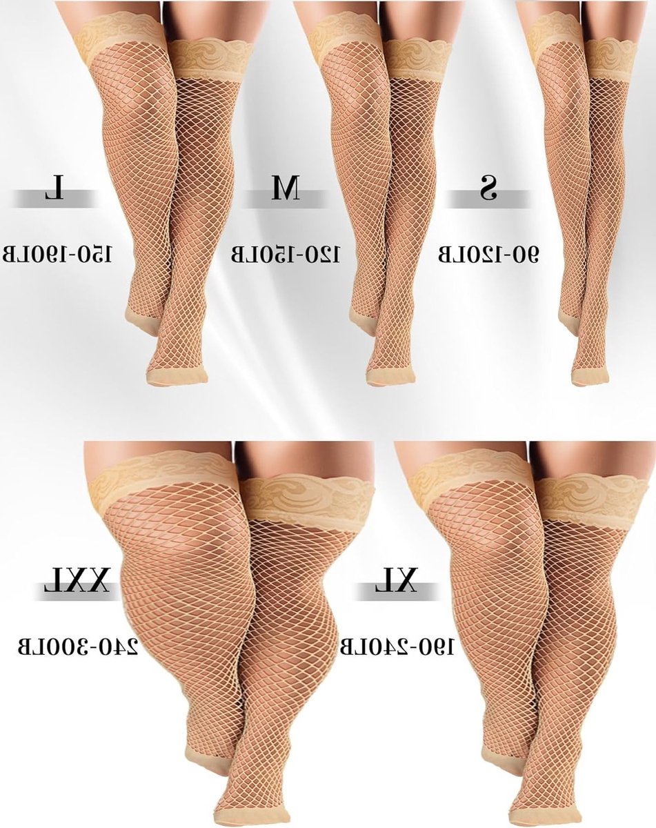 4 Paar Dames Halterloze Visnet Kousen, Kanten Kousen, Hoge Dameskousen voor Elegante Outfits