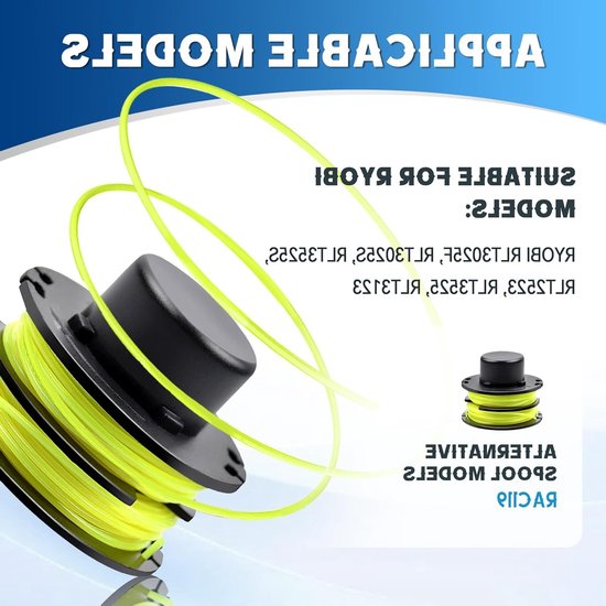 Set van 4 Vervangende Draadspoelen voor Trimmers, Geschikt voor Diverse Modellen, Ø 1.2 mm, Lengte 8.4 m, Tuingereedschap Accessoires — afbeelding 2