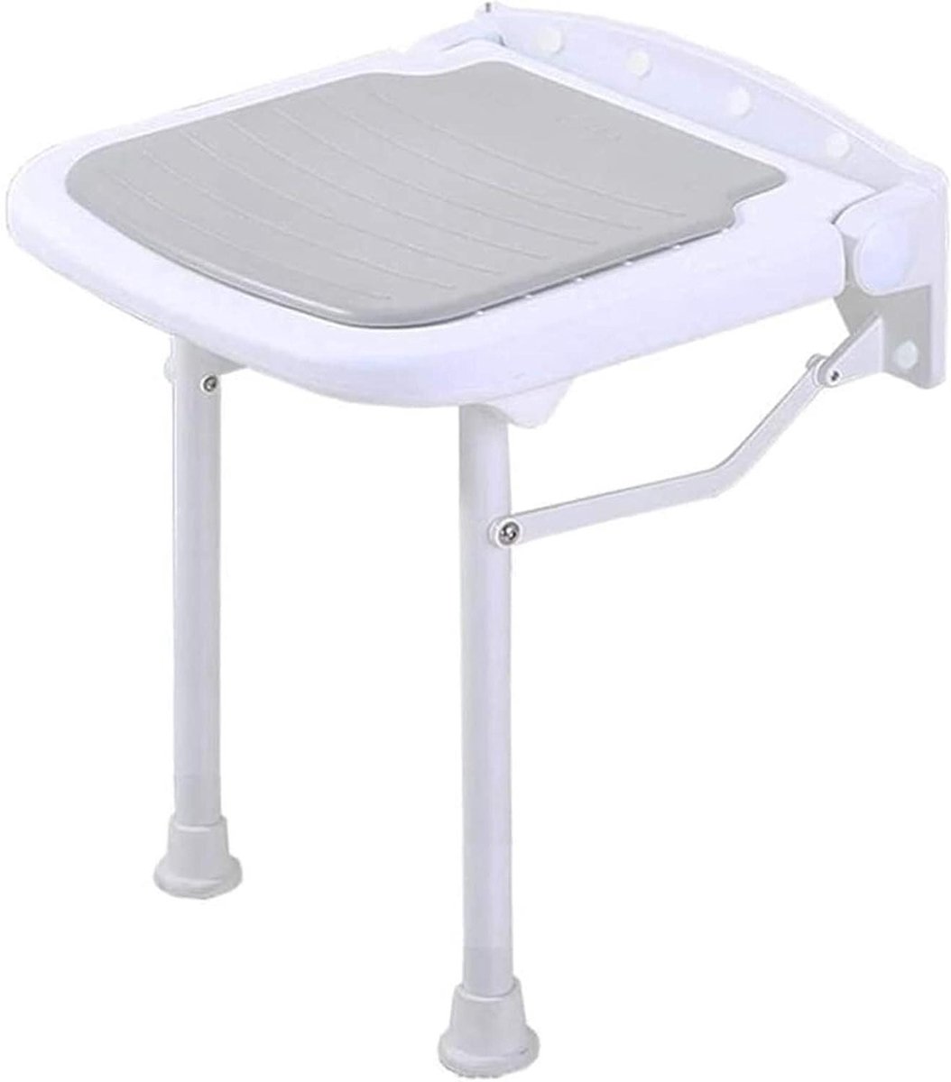 Douchestoel Wandmontage - Badstoel Hulpmiddel - Veilig Douchen - Inklapbaar Ruimtebesparend - 38x36.5x42.5cm - Wit