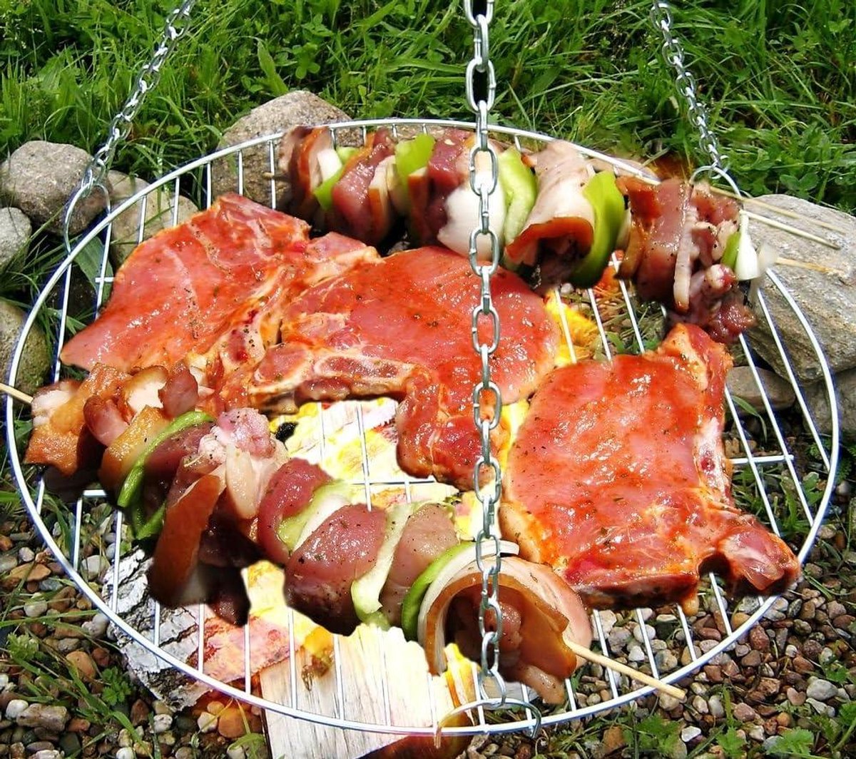 Grillrooster - Reserve rooster - Buiten koken - Professioneel verwerkt - 60 cm - Zwart