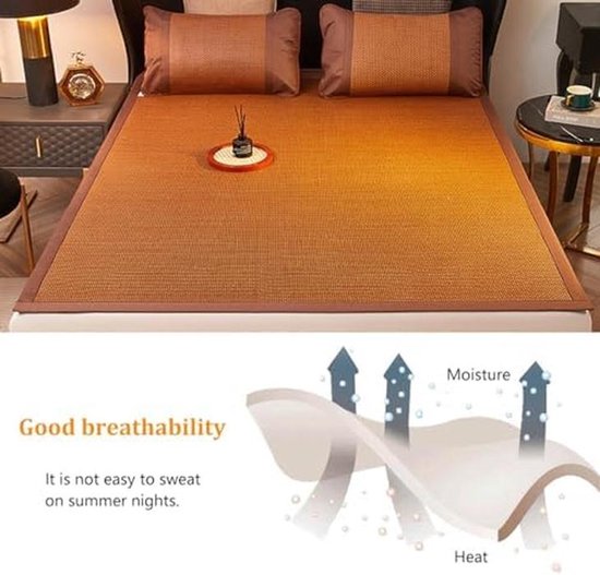 Opvouwbare Slaapmat - Bamboe Mat Rotan Mat - Kamperen en Thuis - Ademend en Koel - 120 x 195 cm — afbeelding 4