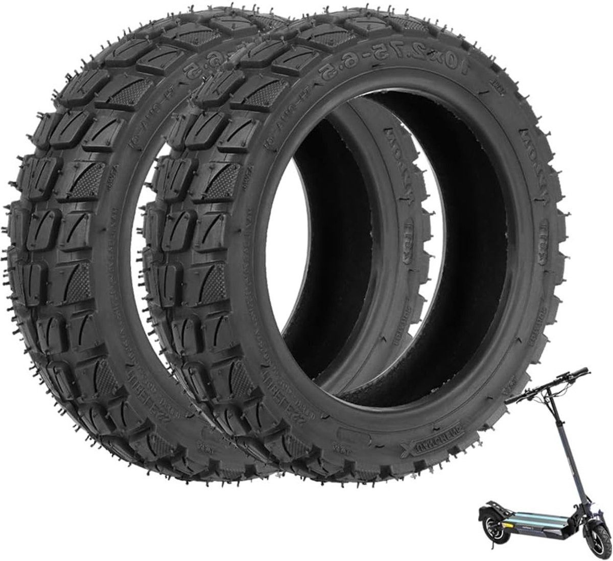 Duurzame Off-Road Tubeless Vervangbanden voor Elektrische Scooters - Slijtvast en Geschikt voor Diverse Modellen (Set van 2)