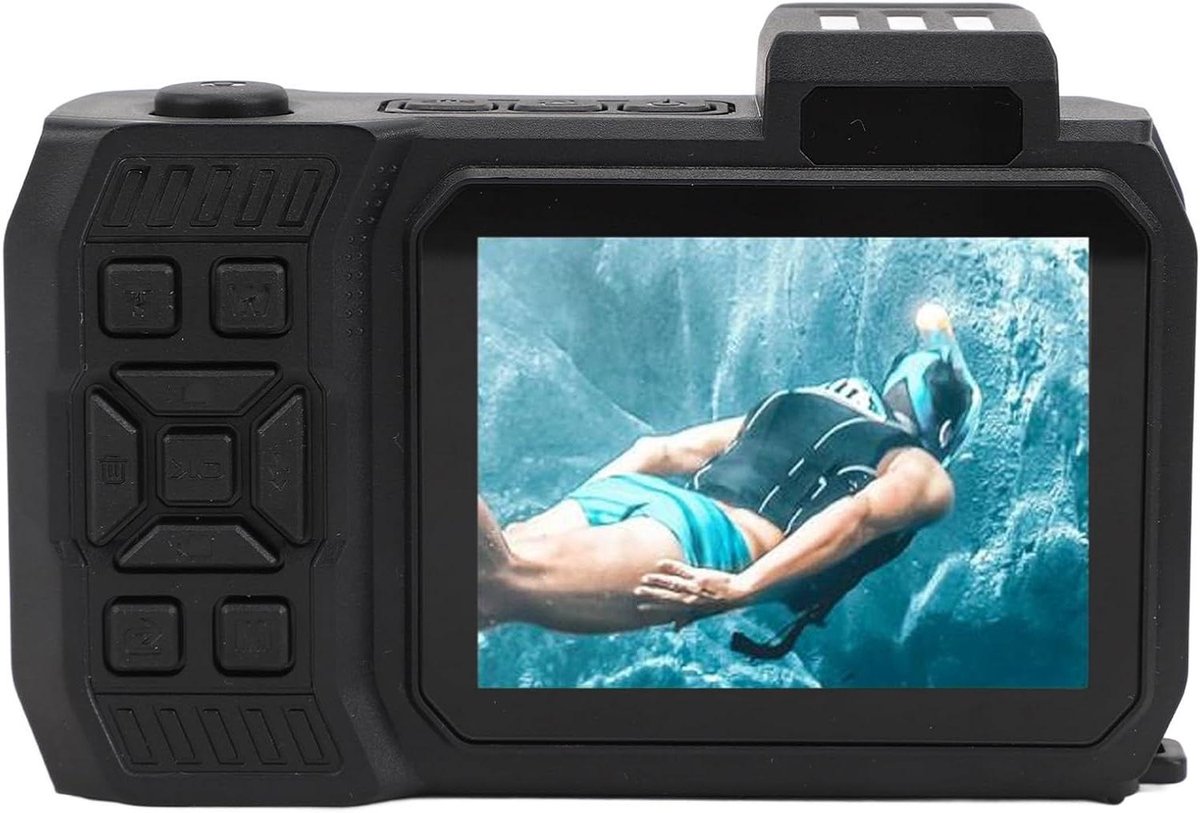 Onderwatercamera Dubbel Scherm - 4K Duikcamera Waterdicht - Onderwaterfotografie - Intelligente Autofocus - Tot 10 meter - Oranje
