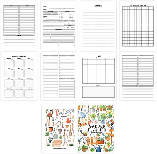 Tuindagboek - Plantenplanner - Tuinieren Organiseren - Gestructureerd Ontwerp - 26 x 21 cm - Niet gespecificeerd — afbeelding 5