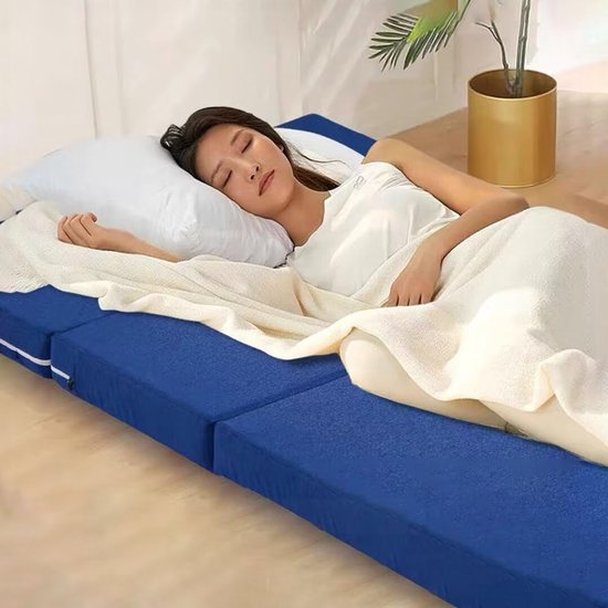 Gastenbed Opvouwbaar - Klapbed Slaapmat - Logeren Thuis - Schuimmatras Hoge Dichtheid - 90 x 200 cm - Kaki — afbeelding 2