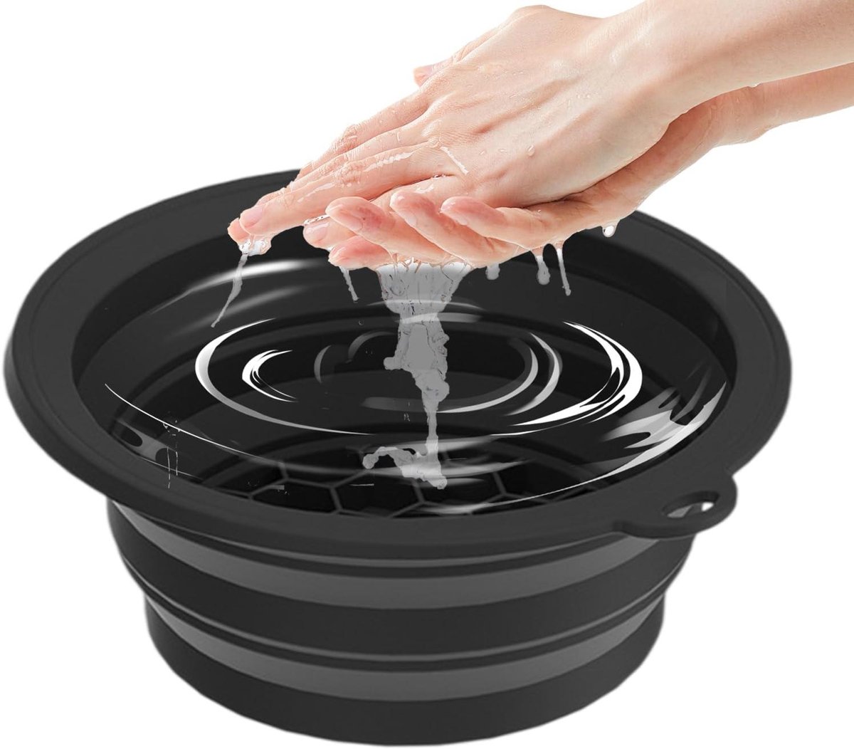 Gezichtsijs Kom - Koud Wassen Basin - Huidverzorging Thuis - Antislip Basisontwerp - 25x25x3 cm - Zwart