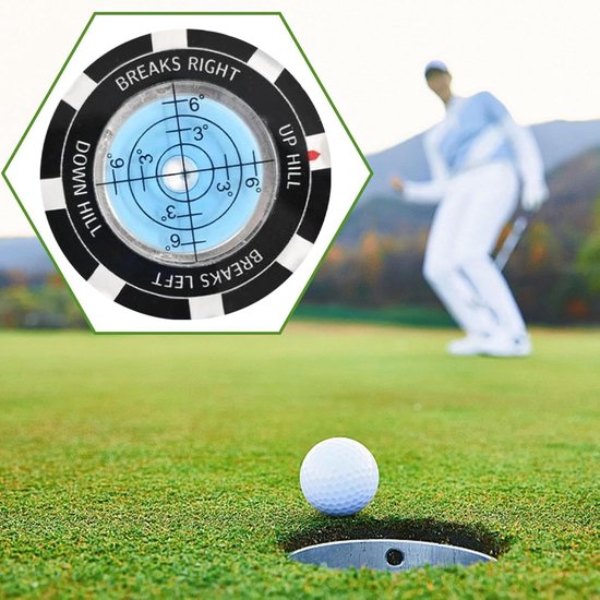 Golf Green Reader - Putting Analysator - Green Lees Hulp - Dubbelzijdige Technologie - 4x4x0.5 cm - Blauw — afbeelding 2