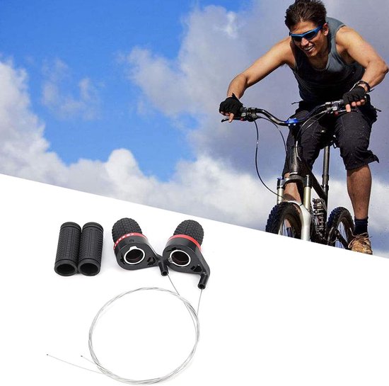 Fietsschakelaar met handgreep - Versnellingshendel fiets - Fietsen verbeteren - Antislip grip - 15 x 7 cm - Zwart rood — afbeelding 5