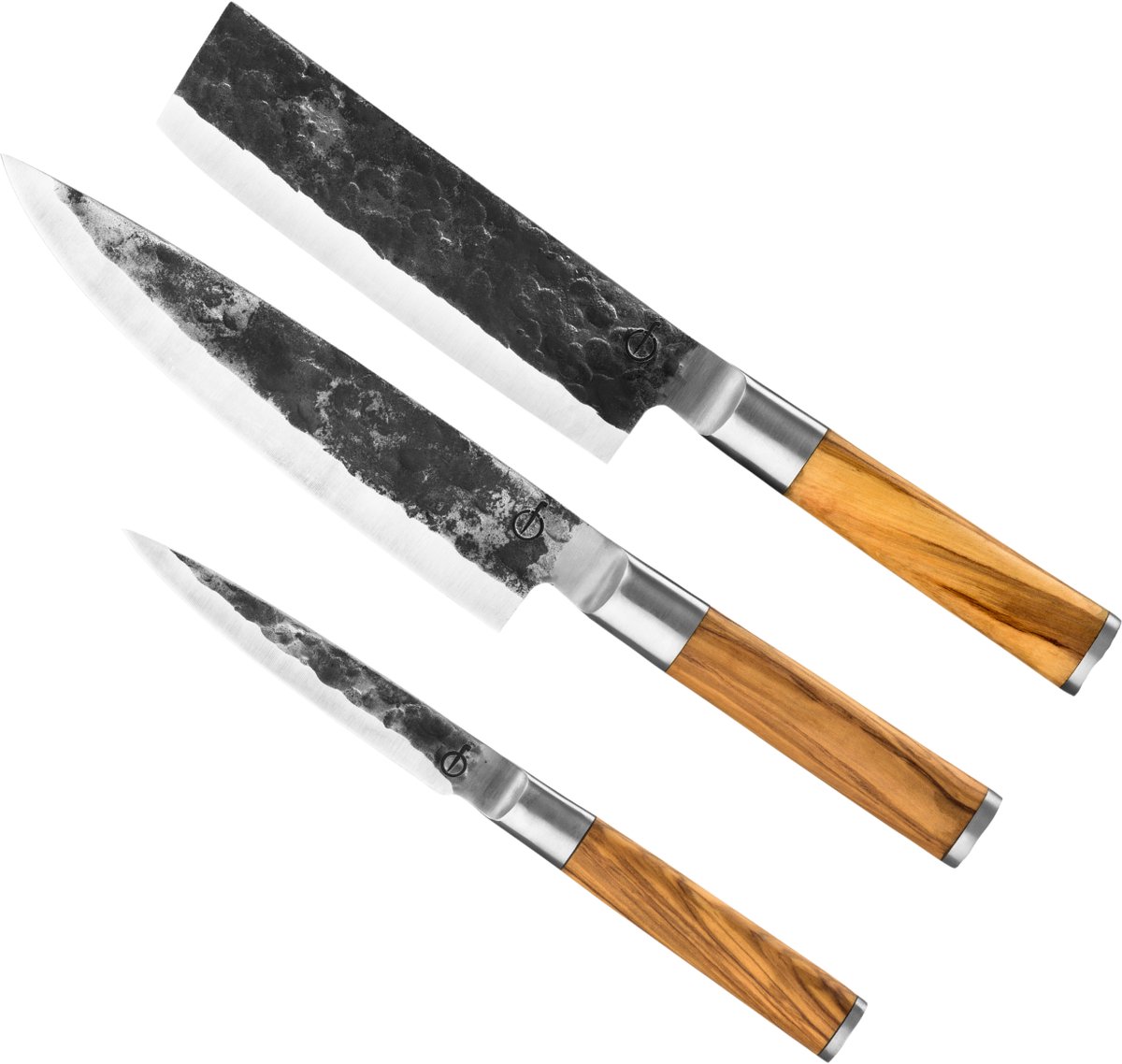 Forged Olive Messenset 3-delig - Koksmes, Hakbijl en Universeel mes
