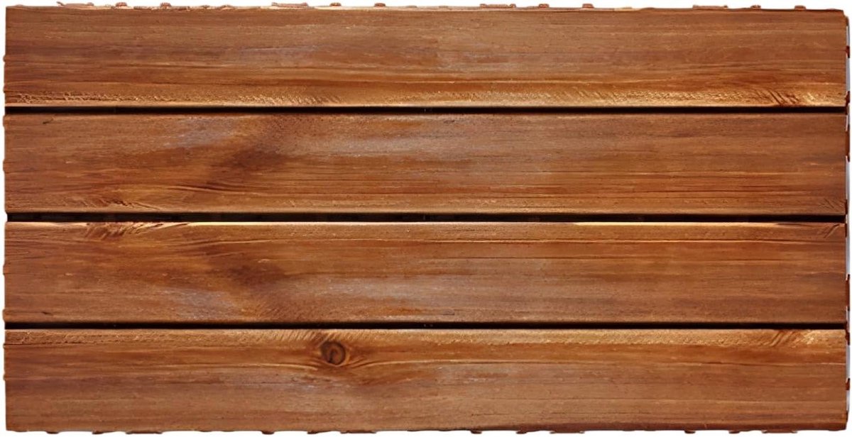 Terrastegels Hout - Vloerdelen Buiten - Balkon Decoratie - Klik Systeem - 30x60cm - Bruin