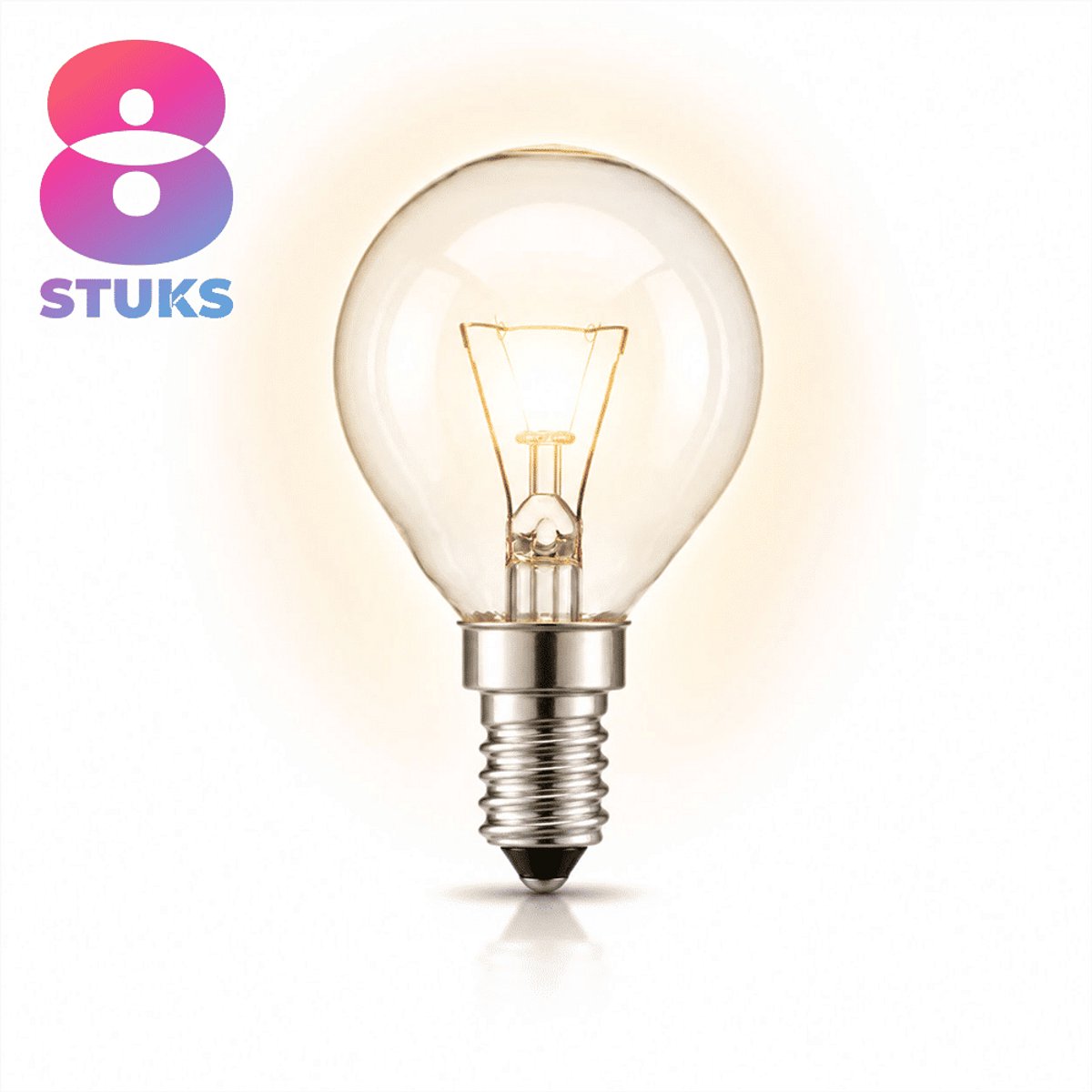 8x Kogel Gloeilamp E14 - 40W - Warm Wit Licht (2700K) - 200 lm - 1 jaar - Dimbaar - Ovenlamp max. 300 °C