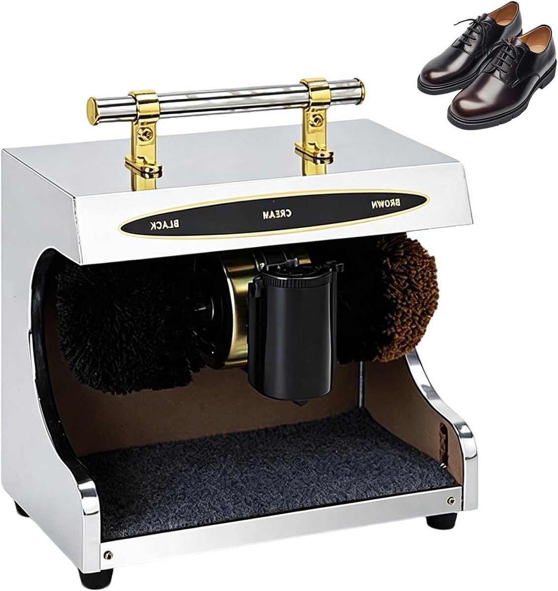 Elektrische Schoenpoetser - Automatische Poetsmachine - Schoenen Glanzend Houden - Horizontale Inductie - 42 x 26 x 37 cm - Zwart