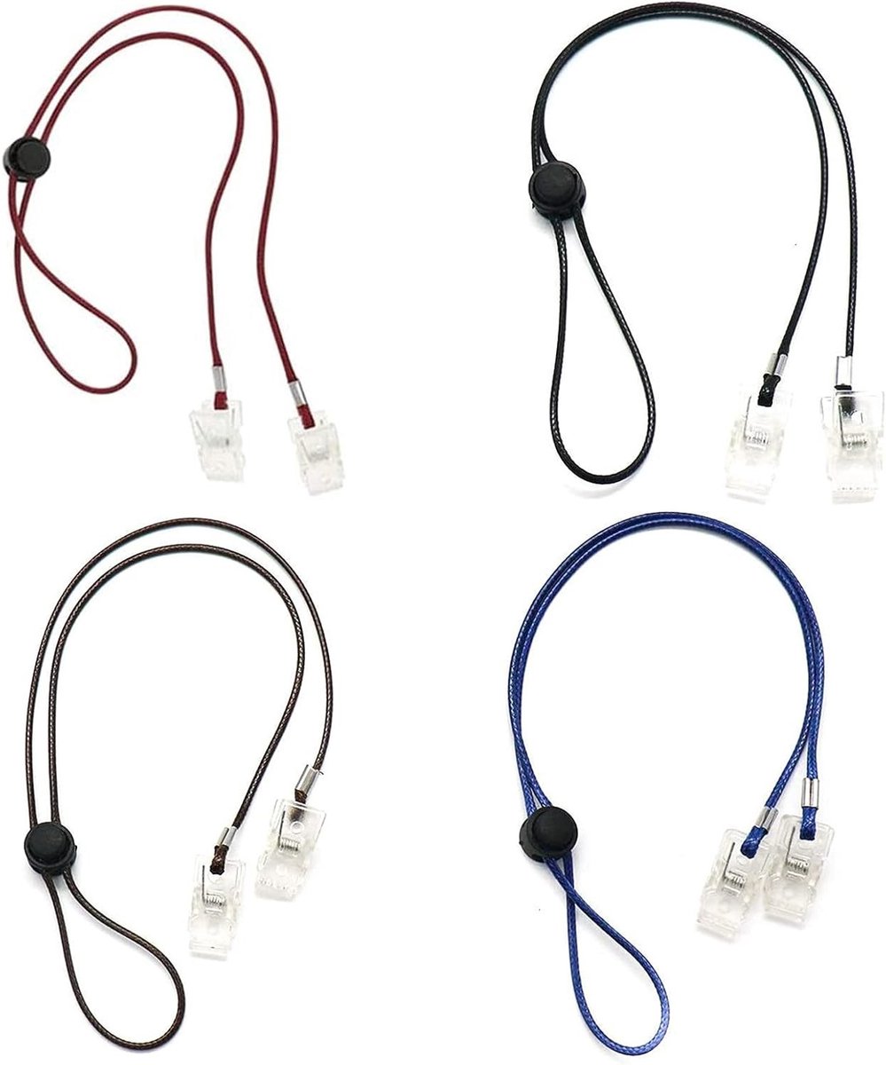 Verstelbare Servetclip met Ketting - 4 Stuks, Geschikt voor Ouderen en Kinderen, Ideaal voor Eten en Feestjes