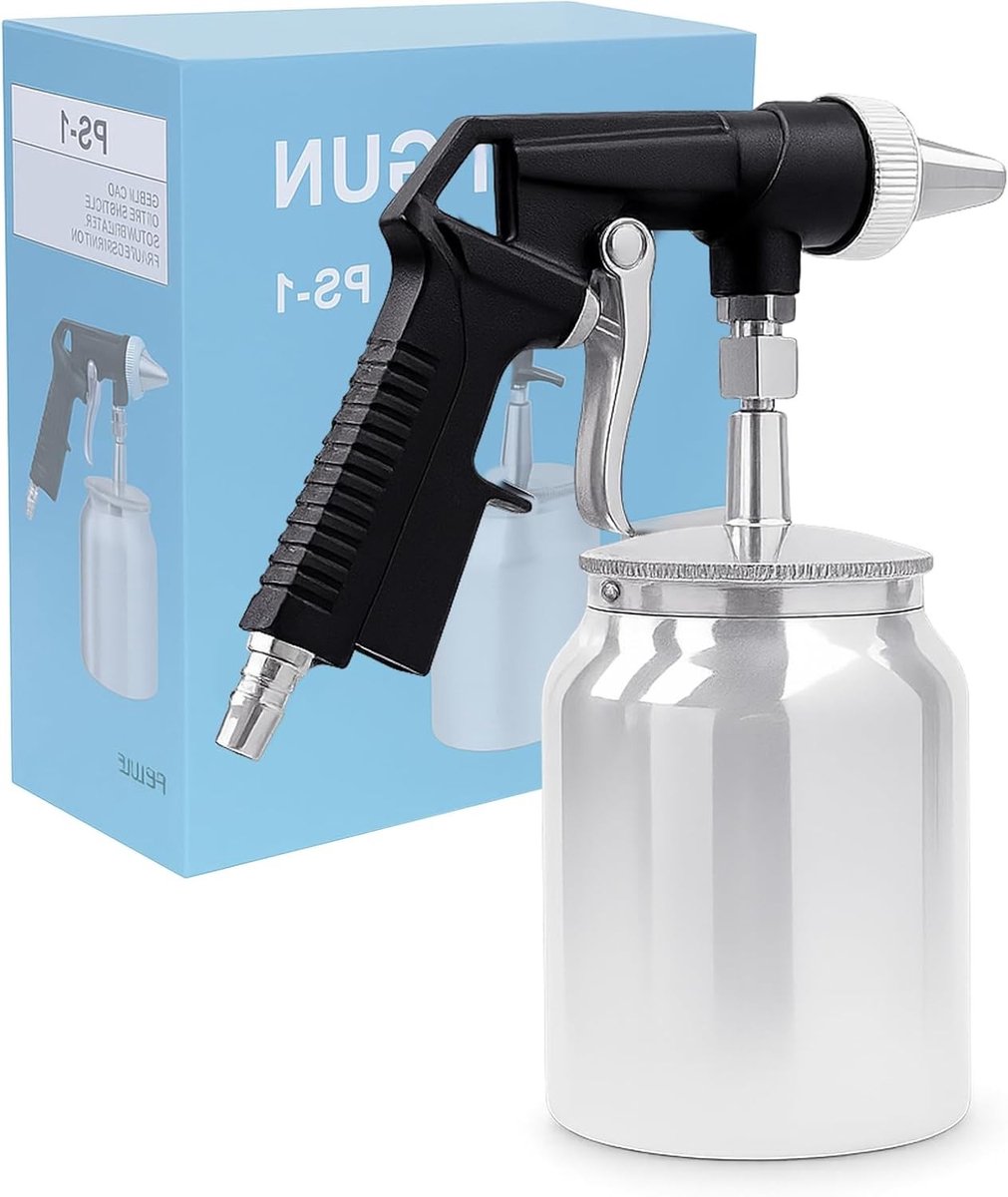 Draagbare zandstraalpistool van 1000 ml voor reinigen en polijsten met een spuitdiameter van 6 mm, ideaal voor roest- en vervuilingsverwijdering