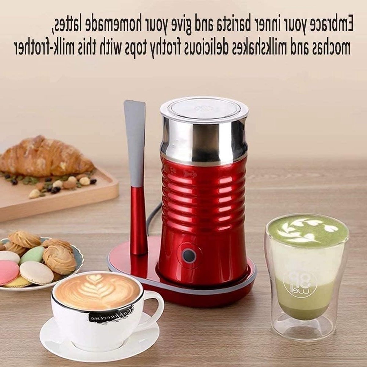 Melkopschuimer - Melk stomer - Koffie maken - Automatische schuimer - 240ml capaciteit - Rood