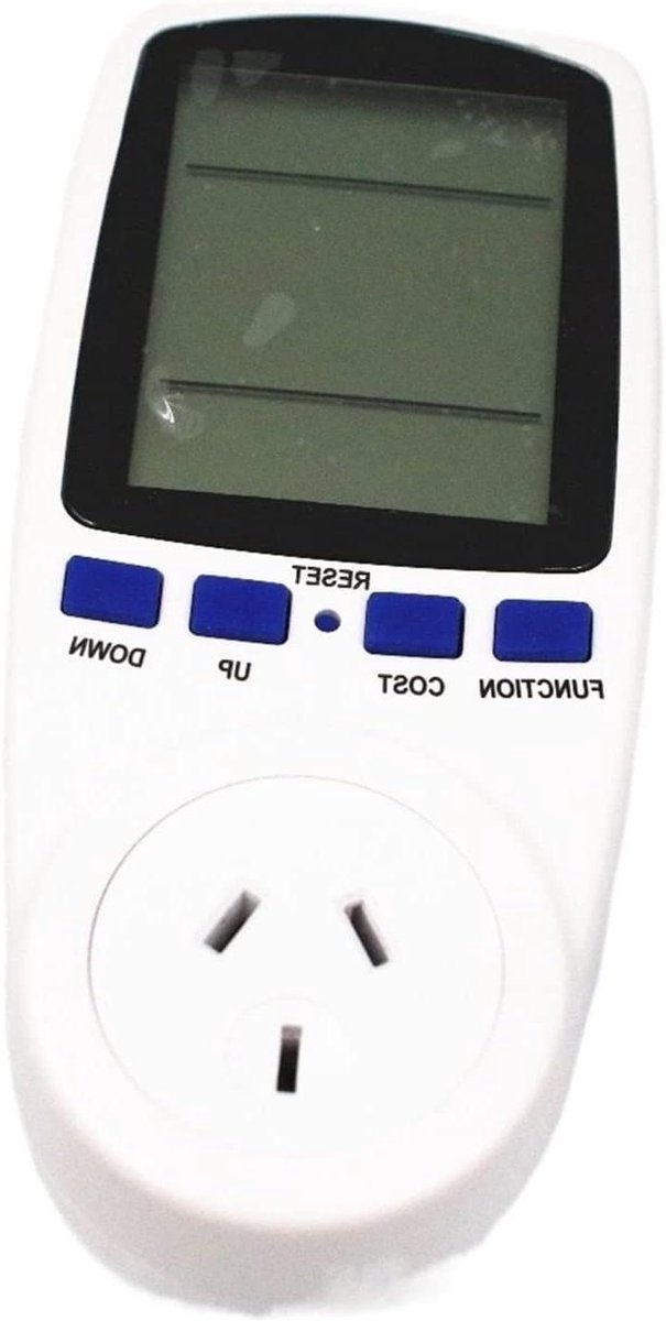 Slimme Stekker - Stroommeter Monitor - Energie Verbruik - Groot LCD Scherm - 10A - Wit