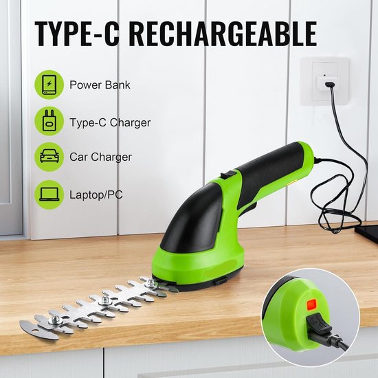 Draadloze Grastrimmer - Elektrische Snoeier - Tuinonderhoud Gemak - 7.2 Volt Vermogen - Handzaam Formaat - Eén Kleur — afbeelding 2