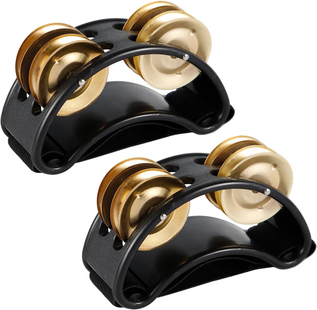 2 Stuks Voet Bourine, Voet Shaker Percussie Pedal met Stalen Jingle Bells voor Muziek, Feesten en Concerten