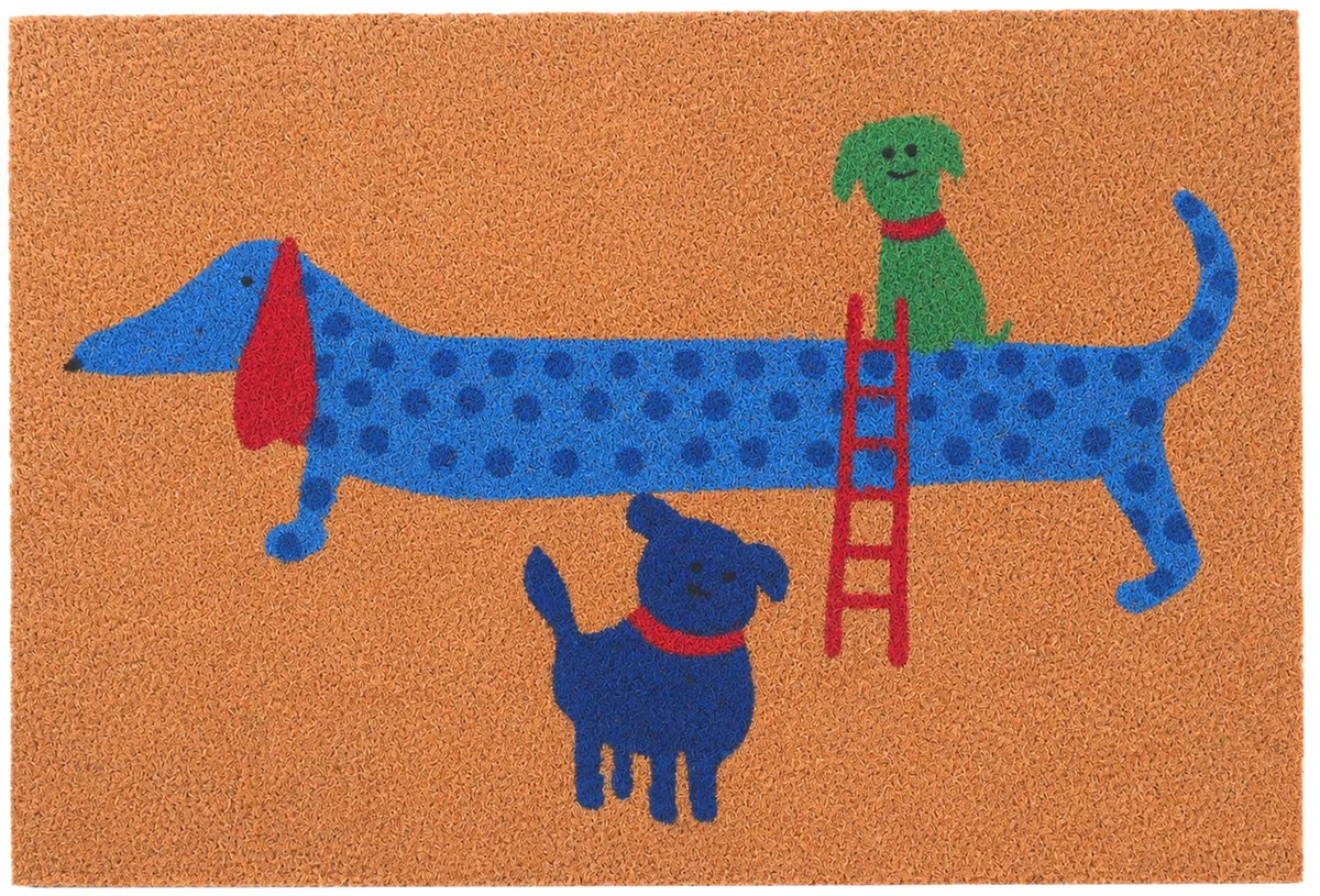 Deurmat kokos - teckel - 60x40 cm - antislip