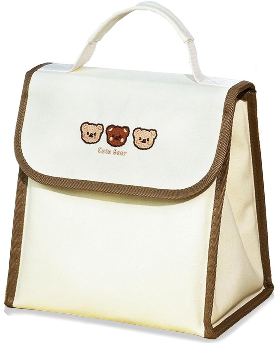 Dailygoody - Geïsoleerde Koeltas - Schattig Patroon - Beige - Ideaal voor Lunch en Picknick - Duurzaam en Makkelijk Schoon te Maken - Voor Iedereen