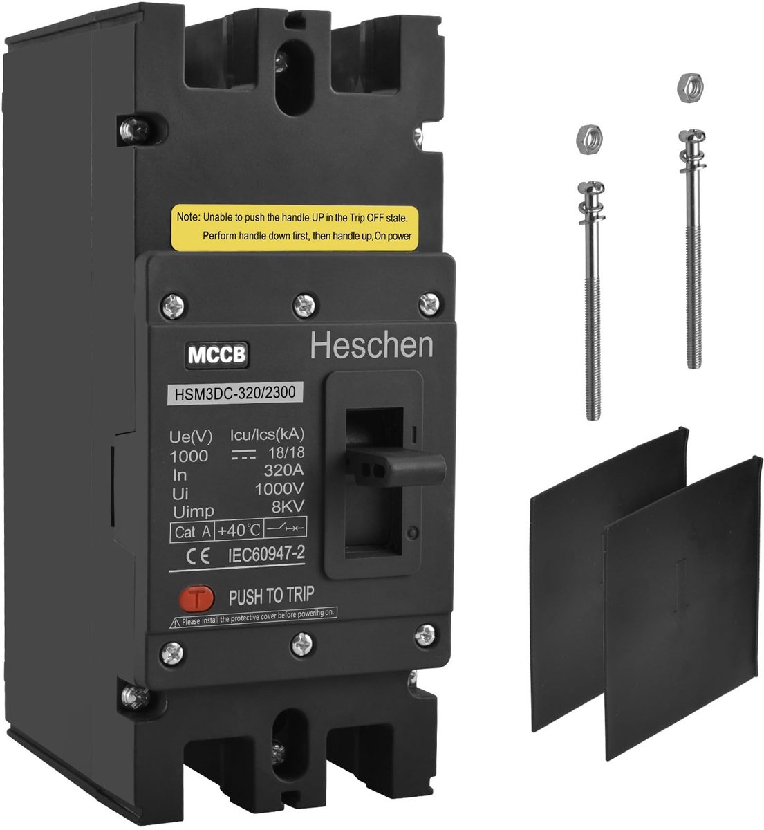 Dailygoody - OmGoods - Dailygoody - DC-stroomschakelaar - 320A - Fotovoltaïsche schakelaar - 2-polig - Voor zonnepanelen - Veilig en betrouwbaar - Geschikt voor PV-syst