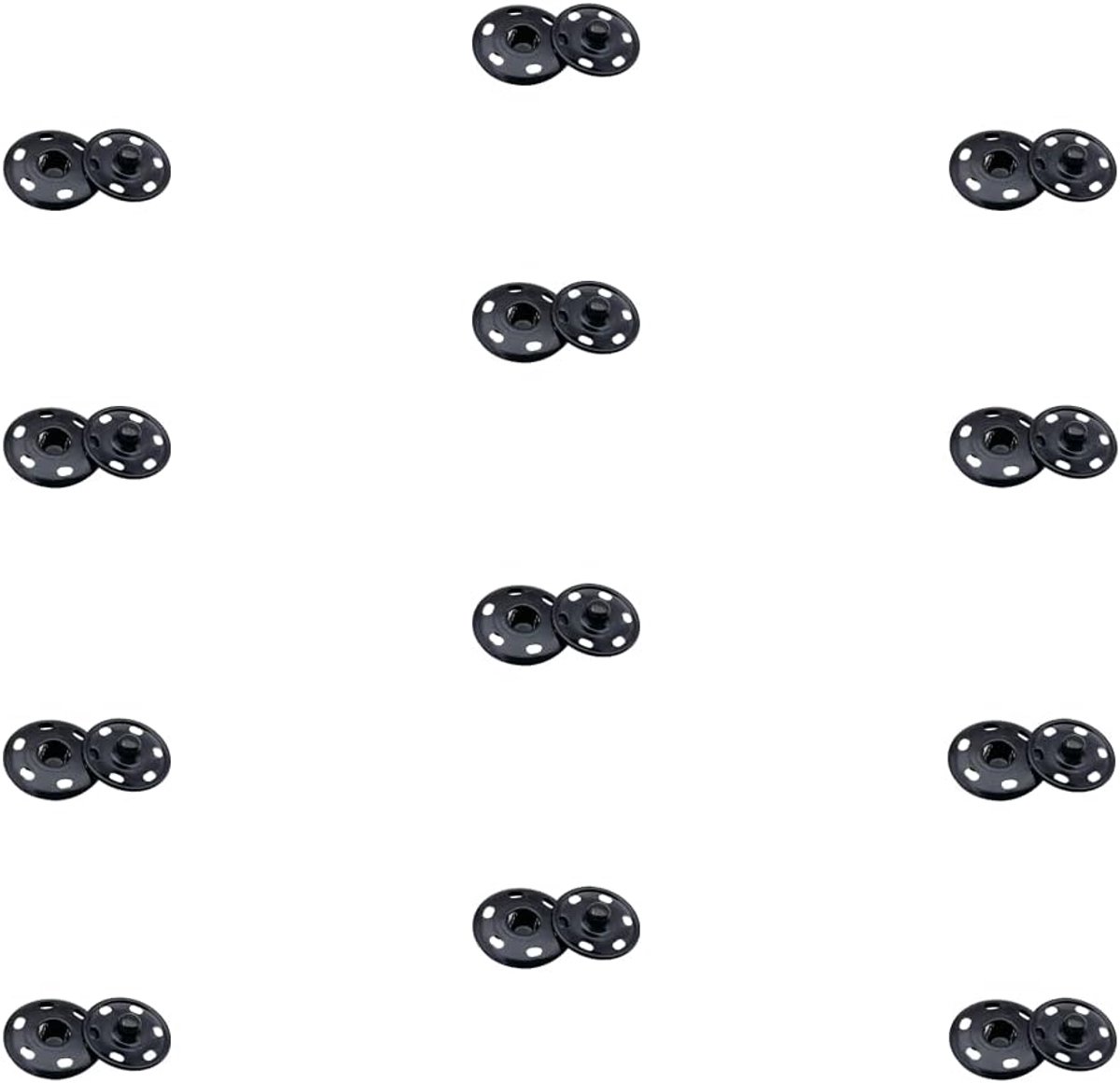 Naaisets - Metalen Drukknopen - 12 Sets - 8 mm Duurzaam Sluitsysteem - Voor Kleding en Doe-het-zelf Projecten