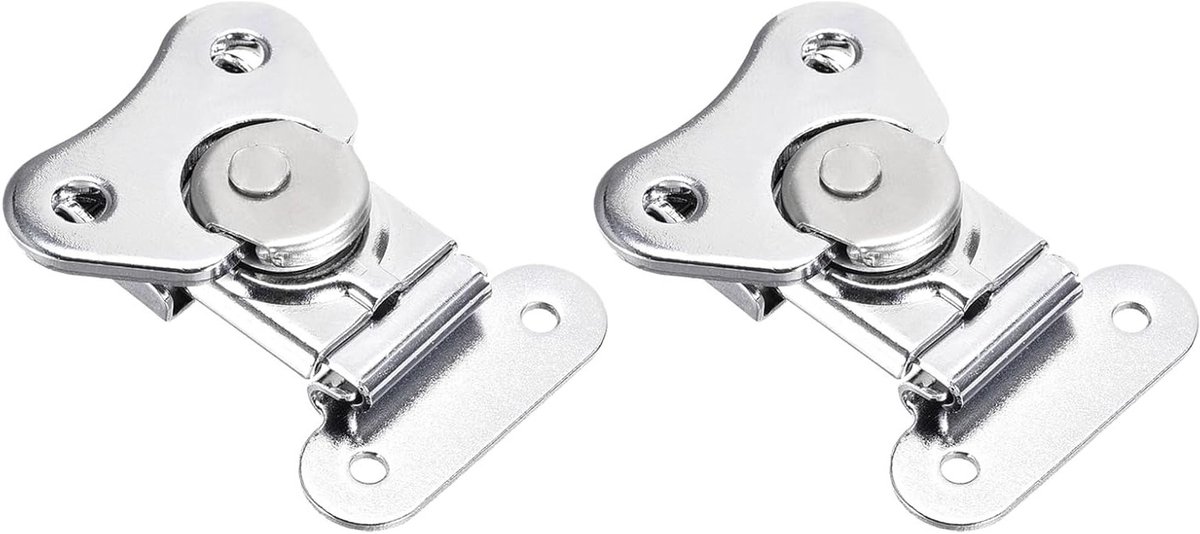 Spring Loaded Butterfly Twist Lock 40mm - 2 Stuks, IJzeren Chrome Klemmen voor Koffers en Houten Dozen, Zilver