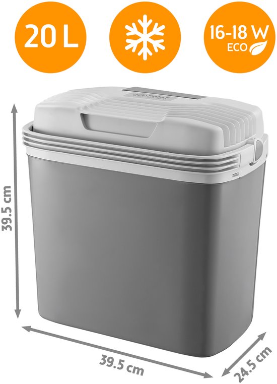 TZS First Austria Elektrische Koelbox - 16L - 12V en 230 voltx - Frigobox -Koelen en Verwarmen - Grijs van Merkloos — afbeelding 2