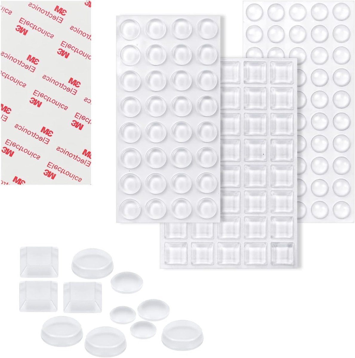 Transparante Siliconen Pads - 172 Stuks Duidelijke Zelfklevende Stootdempers voor Deuren en Meubels, Geluidsdemping en Bescherming tegen Krassen