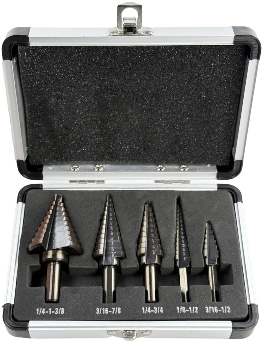 Dailygoody - Stair Drill Set - Multi-Purpose - Vervangt 5 boren - 5 Stuks - Geschikt voor Hout, Metaal, Plastic - Trapboor set - Snelstaal