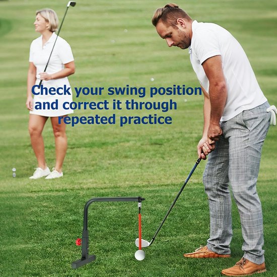 Golfoefentrainer - Golf Swing Trainer - Golfslag Verbeteren - Verstelbare Hoogte - 35.5 x 28 x 5 cm - Rood — afbeelding 3