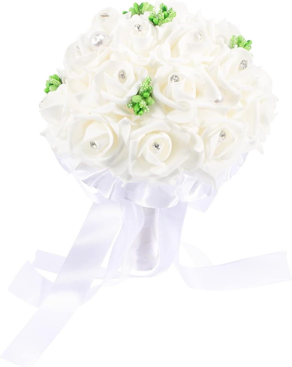 Kunstboeket Rozen - Bruidsboeket Simulatie - Bruiloft Decoratie - Romantische Sfeer - 22x15cm - Diverse kleuren
