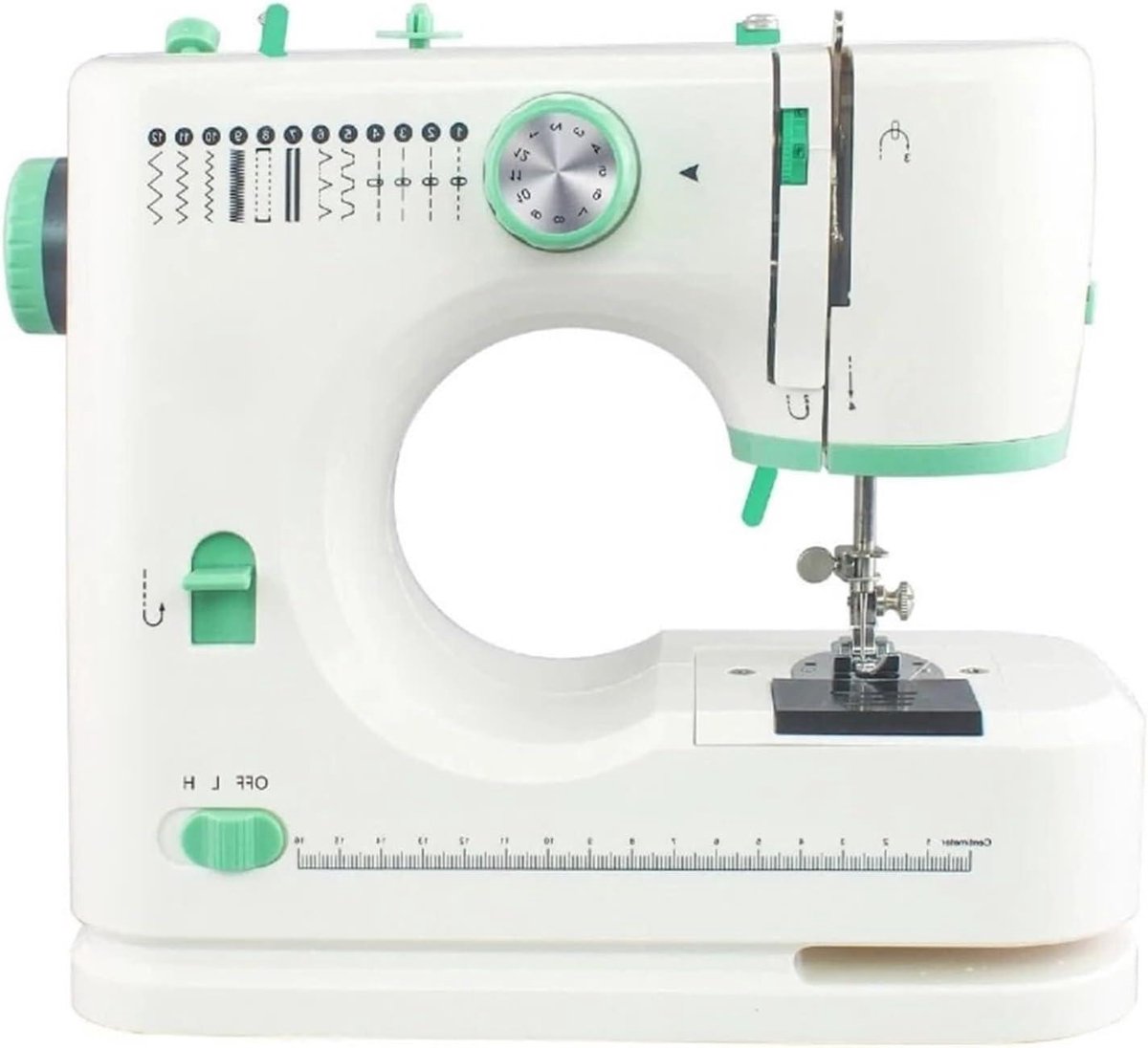 Elektrische Naaimachine - Huishoudnaaimachine Draagbaar - Kleding Repareren - 16 Steken Variaties - 27.5x12.1x23.7 cm - Groen