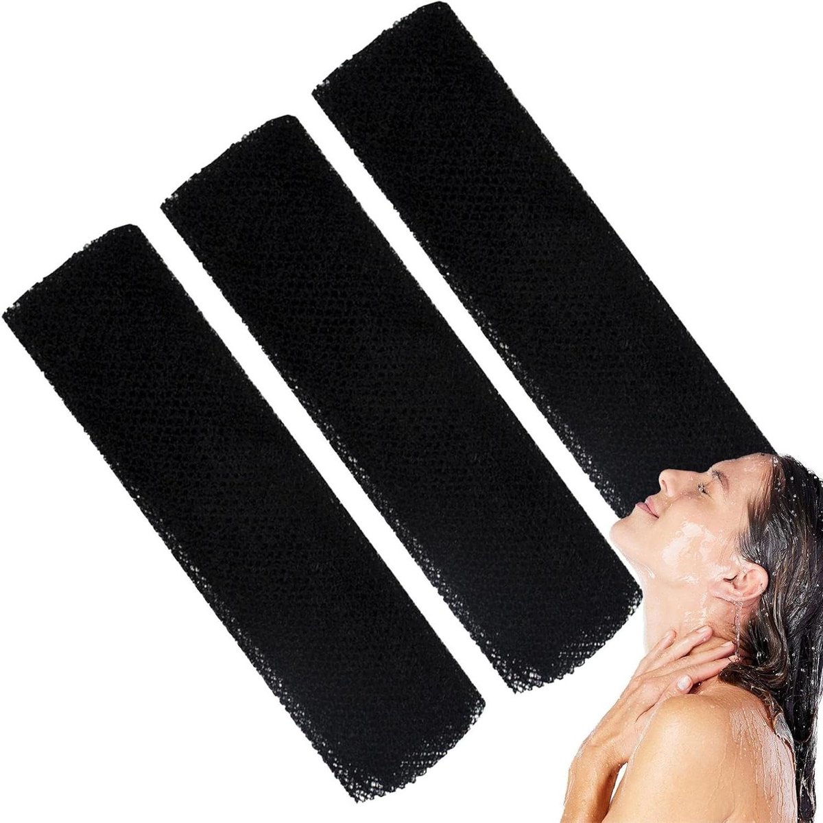 Afrikaanse Netspons - Mesh Rugreiniger Badspons - Huid Peelen - Licht en Elastisch - 3 Stuks - Meerdere Kleuren