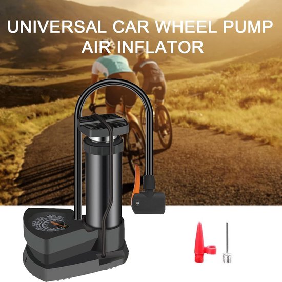 Draagbare Fietspomp - Mini Voetpomp met Manometer - Voor Alle Ventielen — afbeelding 5