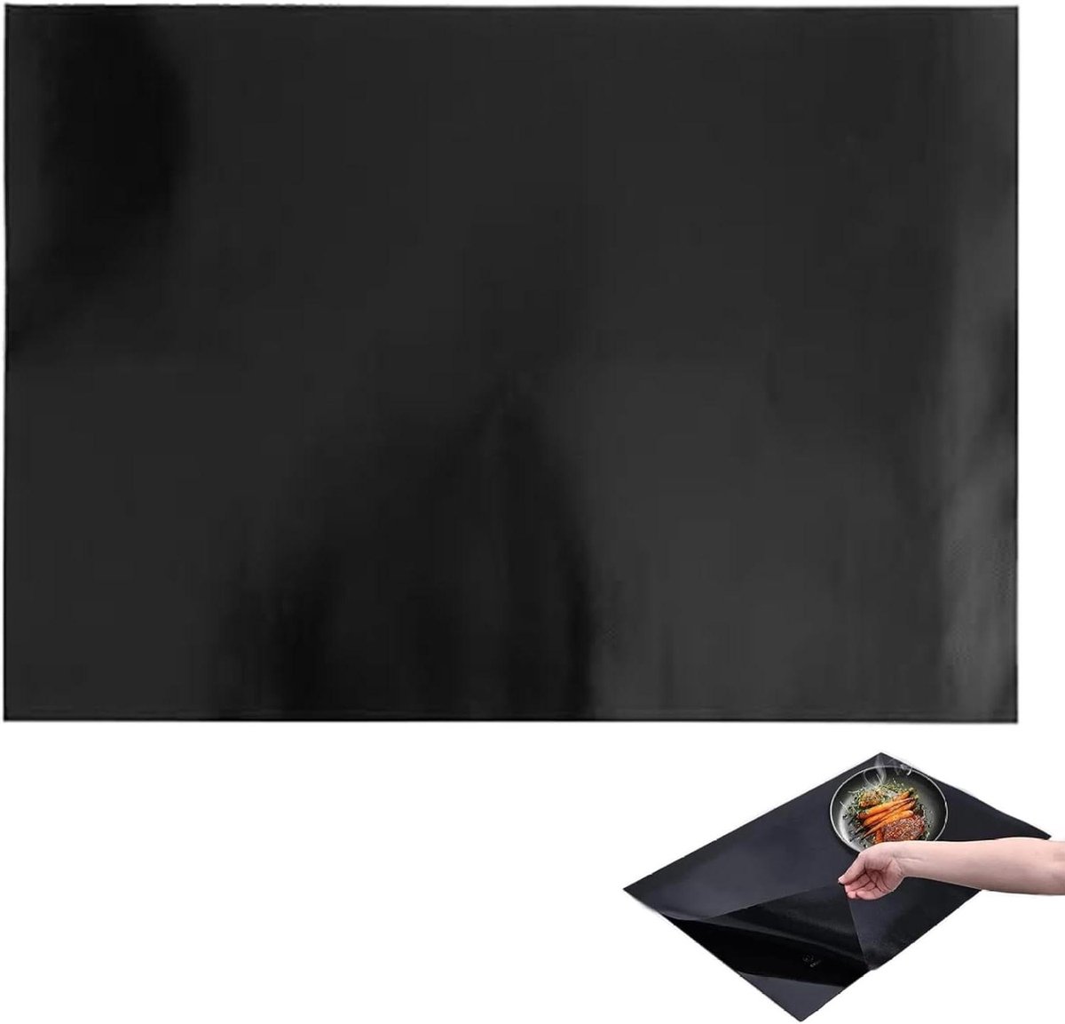 Inductiebescherming Kookplaat Mat Inductie Keuken Beschermen Aanpasbare Pasvorm 40 x 61 cm Zwart