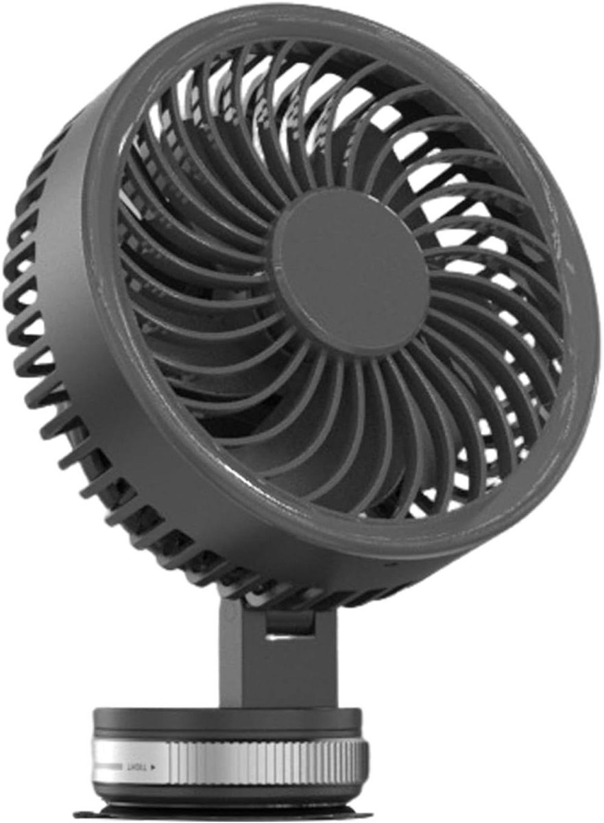 Draagbare Wandventilator - USB Ventilator Bureauventilator - Ruimte Koelen - Zuignap Montage - 16.5 cm - Grijs