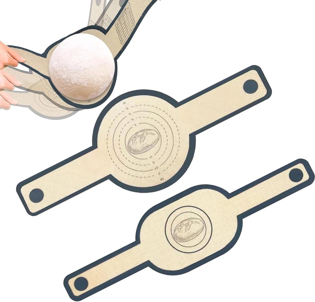 Broodsling Dutch Oven - Siliconen Sling Bakmat - Veilig Brood Overbrengen - Hittebestendig Lange Handgreep - 2-delig - Niet gespecificeerd