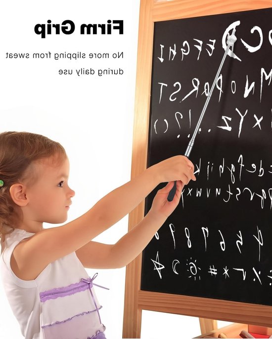 2 Stuks Telescopische Vingerwijzers voor Leraren - Uittrekbare Finger Pointer voor de Klas, Tot 55 cm, Zwart, Ideaal voor Onderwijs en Presentaties — afbeelding 4