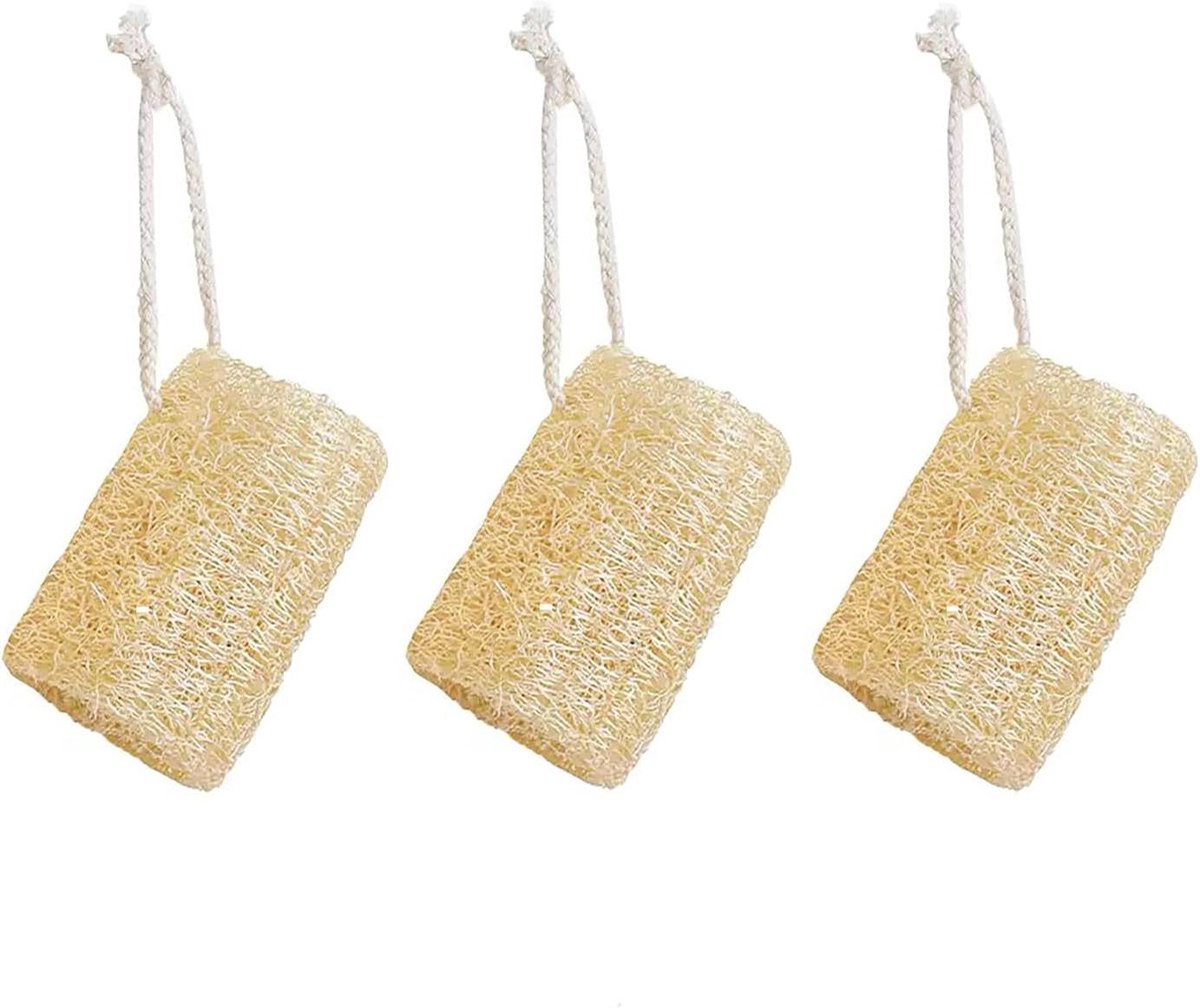Natuurlijke Loofah Scrubbers - Keuken Spons - Afwassen - Sterke Reinigingskracht - 3 Stuks - Beige
