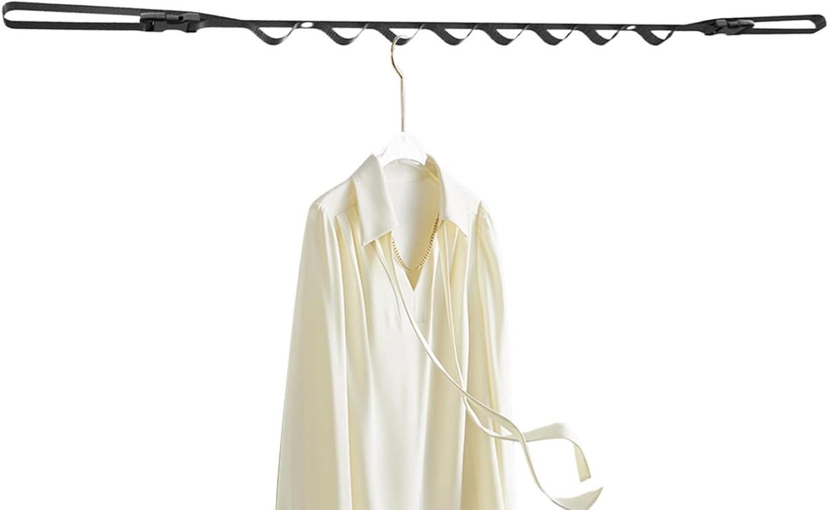 RV Washline - Reis Kledinglijn - Kleding Drogen - Opvouwbaar Frame - 1 meter - Zwart