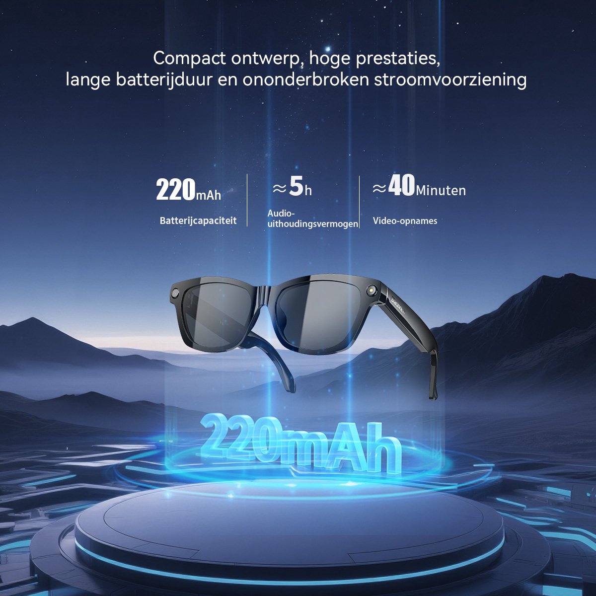Blackview BV100 Smart Glasses - Slimme bril met camera - Spraakgestuurde AI-assistent - Bluetooth-bellen, vertaling, objectherkenning - BT 5.4 - 32GB - 220 mAh - Transparant thumbnail 6