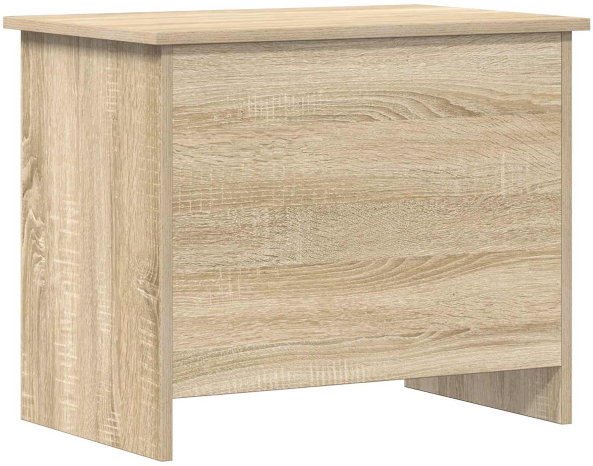 vidaXL - Opbergkist - met - opslag - Sonoma - Eiken - 60 - x - 40 - x - 50 - cm - Bewerkt - hout