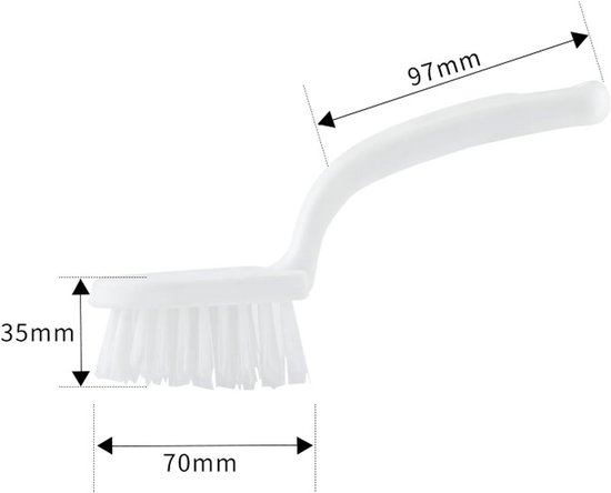 Voegenborstel - Voegenreiniger Tegelborstel - Badkamer Keuken Reinigen - Harde Borstelharen - 7.9L x 2.4B x 1.2H cm - Grijs — afbeelding 5